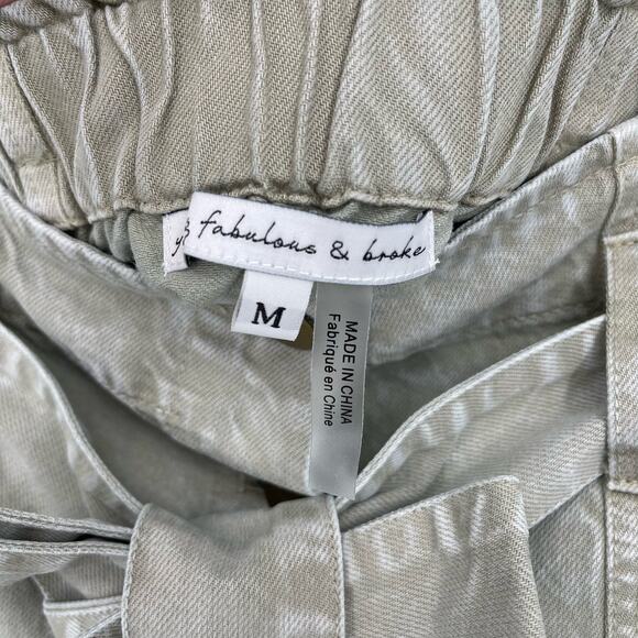 Young Fabulous & Broke Kace Denim High Waisted Paperbag Skirt Medium NWOT - Picture 3 of 9